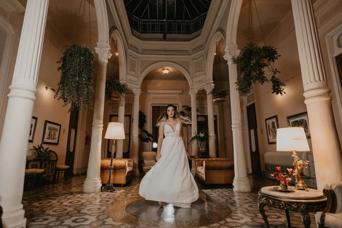 Vestido de XV años de alta costura en atelier Floriana Benítez, Belgrano