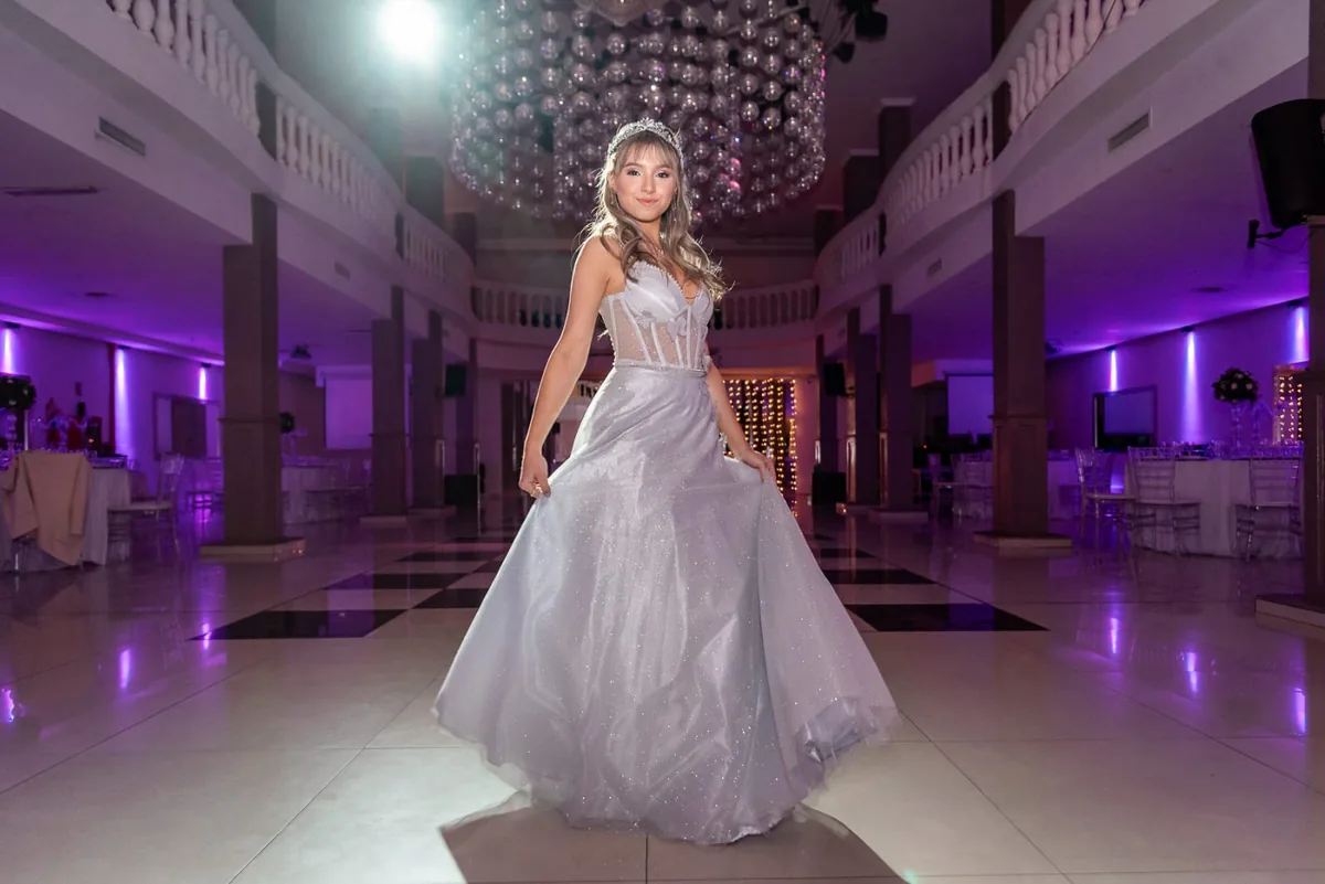 Vestido de 15 años estilo princesa glam de alta costura en Belgrano